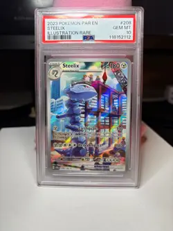 2023 POKEMON PAR EN-PARADOX RIFT ILLUSTRATION RARE #208 STEELIX PSA 10 - Image 1