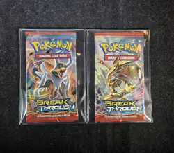 XY BREAKThrough - 2 Sealed Booster Packs - Pokemon TCG - FACTORY FLAWS - Image 1