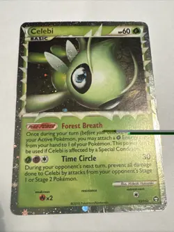 Celebi 92/102 Prime Rare HGSS Triumphant Pokemon Holo Moderately Played - Image 1