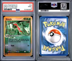 2003 POKEMON EX RUBY & SAPPHIRE #32 GROVYLE-REVERSE FOIL PSA 9 - Image 3