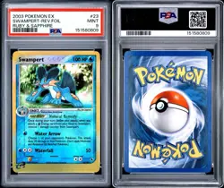2003 POKEMON EX RUBY & SAPPHIRE #32 GROVYLE-REVERSE FOIL PSA 9 - Image 4