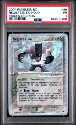 2004 POKEMON EX HIDDEN LEGENDS #99 REGISTEEL EX-HOLO PSA 1 - Image 1