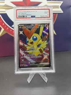 2025 POKEMON SIMPLIFIED CHINESE SV-P PROMO VICTORY FRIDAY #113 VICTINI EX PSA 9 - Image 1