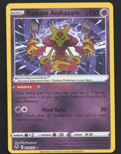 Radiant Alakazam 059/195 Radiant Rare Pokemon SWSH12: Silver Tempest - Image 1