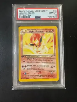 PSA 10 GEM MINT Pokemon Light Flareon Neo Destiny 46/105 1st Edition - Image 1
