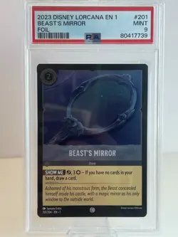 2023 DISNEY LORCANA EN 1-THE FIRST CHAPTER FOIL #201 BEAST'S MIRROR PSA 9 - Image 1