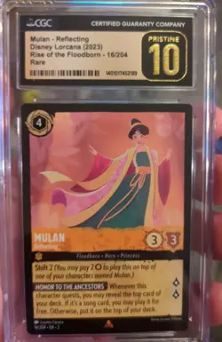 Disney Lorcana: Rise of the Floodborn - Mulan -Reflecting - 16/204 - Rare CGC 10 - Image 1