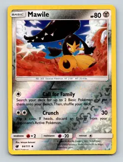 Mawile 64/111 Uncommon Crimson Invasion Pokemon Reverse Holo Lightly Played - Image 1