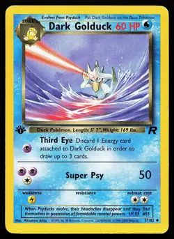 Dark Golduck 37/82 1st Edition Uncommon Team Rocket Pokemon Card - Image 1