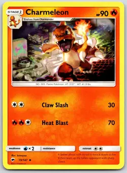 POKEMON BURNING SHADOWS CHARMELEON 19/147 UNCOMMON NON HOLO NM - Image 1