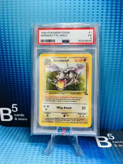 Pokemon 1999 Fossil Aerodactyl Holo Rare #1 PSA 5 - Image 1