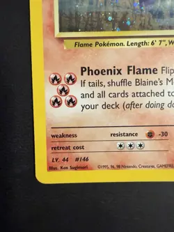 Blaine's Moltres 1/132 Holo Rare Gym Heroes Pokemon TCG LP *Swirl!* - Image 5