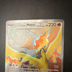 Pokemon Team Rocket's Moltres ex 208/182 SV10 Destined Rivals UR Holo NM - Image 2