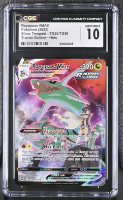 Pokemon TCG Silver Tempest TG20/TG30 Rayquaza Ultra Rare CGC 10 Gem Mint - Image 1