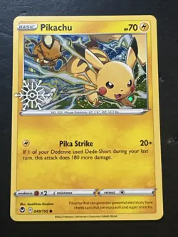 New Pokemon TCG Pikachu Cosmos Holo Snowflake Stamped Promo 049/195 Sealed NM - Image 1