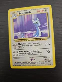 Pokemon TCG Base Set Dragonair 18/102 heavy dmg - read descrip! - Image 1