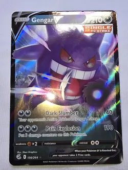 Pokemon Gengar V Fusion Strike 156/264 Ultra Rare Holo Single Strike - Image 2