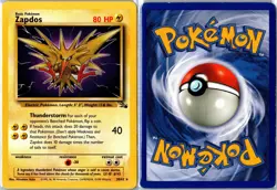 Pokemon Card - Zapdos Fossil 30/62 1999 Rare Unlimited Moderately Played - Image 3
