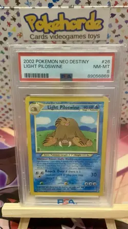 Pokemon Neo Destiny 2002 Light Piloswine # 26 Psa 8 POP 18 - Image 1