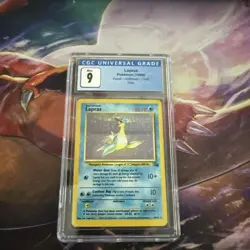 Pokemon CGC 9 MINT 1999 Lapras Fossil Holo 10/62 Unlimited WOTC - Image 1