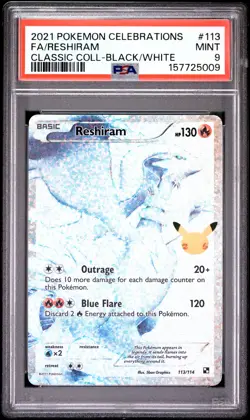 2021 Pokemon Celebrations Classic Collection #113 Fa/Reshiram PSA9 - Image 1