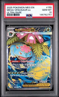 2025 POKEMON MEG EN-MEGA EVOLUTION ULTRA RARE #155 MEGA VENUSAUR EX PSA 10 - Image 1