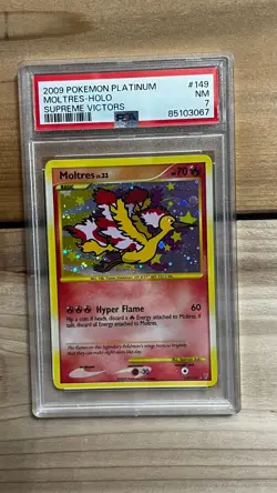 2009 POKEMON PLATINUM SUPREME VICTORS #149 MOLTRES-HOLO PSA 7 - Image 3
