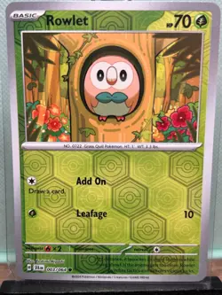 Pokemon TCG: Rowlet 3/64, Shrouded Fable _ REVERSE HOLO - Image 1