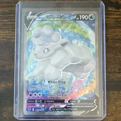 Pokemon Alolan Vulpix V 173/195 Swsh12 Full Art Ultra Rare Holo - Image 1
