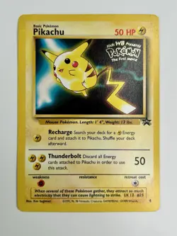 Pikachu 1999 Pokemon Game Movie Black Star Promo #4 * Damaged - Image 1