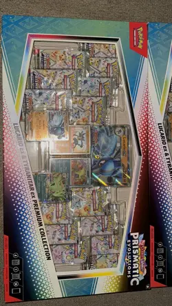 2 x Pokemon Prismatic Evolutions Lucario EX and Tyranitar EX Premium Collection - Image 3