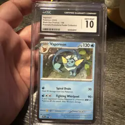 CGC Gem Mint 10 - Vaporeon [SVP 168] - Prismatic Evolutions Poster Coll. Pokemon - Image 1