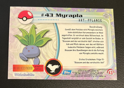 1999 Topps Pokemon Blue Logo TV Animation Edition Foil Myrapla #43 - Image 2