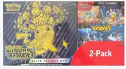 Pokemon Surging Sparks 2-pack Trainer Box and Booster Bundle - Image 1