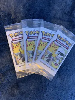4 Packs - 25th Anniversary General Mills Cereal Pokemon Cards 3-card Sealed - Image 1
