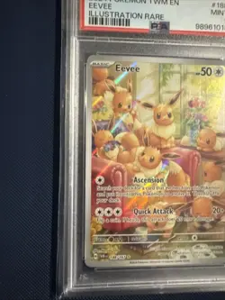 Pokemon Eevee TCG Holo Illustration Rare Card 188/167 Twilight Masquerade PSA 9 - Image 5