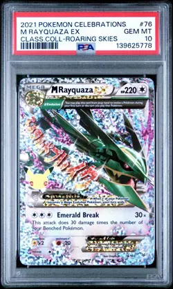 2021 POKEMON CELEBRATIONS CLASSIC COLLECTION #76 M RAYQUAZA EX PSA 10 - Image 1