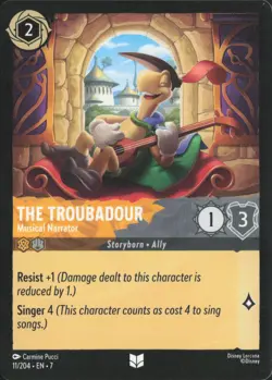 Disney Lorcana Archazia's Island #11/204 The Troubadour Uncommon NM Regular - Image 1
