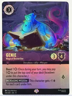 Disney Lorcana Genie Magical Researcher 210/204 Epic Cold Foil Winterspell NM - Image 1