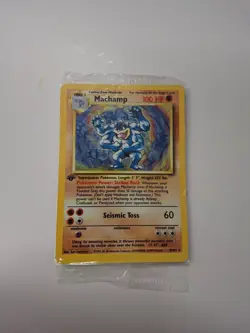 1st edition Sealed Base Set Machamp 8/102 Holo Vintage Pokemon Card Wotc Sealed - Image 1