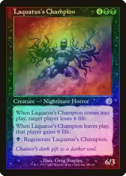 Laquatus's Champion FOIL Torment HEAVILY PLD Black Rare MAGIC MTG CARD ABUGames - Image 1