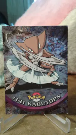 1999 Topps Pokemon Card TV Animation Edition Holo Foil #141 Kabutops Blue Label - Image 1