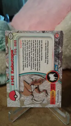 1999 Topps Pokemon Card TV Animation Edition Holo Foil #141 Kabutops Blue Label - Image 2