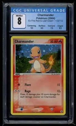 POKEMON CARD - CHARMANDER 113/112 HOLO EX FIRE RED & LEAF GREEN CGC 8 - Image 1