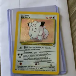 SWIRL 💫 Pokemon TCG Base Set 2 Holo Clefairy Rare Card 6/130 NM Mint - Image 1