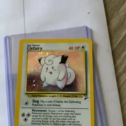 SWIRL 💫 Pokemon TCG Base Set 2 Holo Clefairy Rare Card 6/130 NM Mint - Image 3