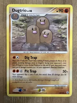 Pokemon TCG - Dugtrio 24/132 Non-Holo Rare - 2007 D&P Secret Wonders - NM - Image 1