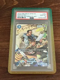 One Piece Borsalino Alternate Art SP OP05-051 PSA 10 W Protector - Image 1