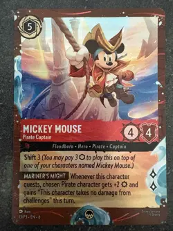 Disney Lorcana TCG – Mickey Mouse Pirate Captain Foil Promo 13/P3 - DCL VF/NM - Image 1