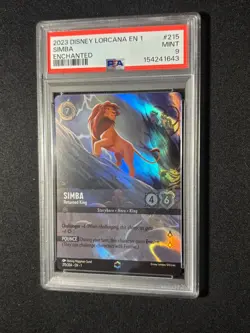 2023 DISNEY LORCANA EN 1-THE FIRST CHAPTER ENCHANTED #215 SIMBA PSA 9 - Image 1